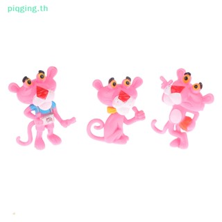 Piqging โมเดลฟิกเกอร์ รูปการ์ตูน Pink Panther น่ารัก สําหรับตกแต่งบ้านตุ๊กตา 6 ชิ้น