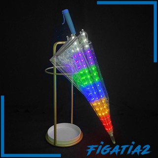 [Figatia2] ร่มกันฝน LED ด้ามจับยาว แบบพกพา สําหรับผู้ใหญ่ เดินเล่น แบกเป้ ปีนเขา กลางแจ้ง