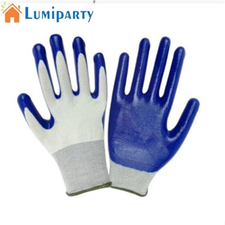 Lumiparty ถุงมือยางไนล่อน กันน้ํา สองชั้น กันลื่น สําหรับทําสวน 1 คู่