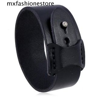 Mxfashione สร้อยข้อมือ กําไลข้อมือ สไตล์พังก์ วินเทจ ปรับได้ สีดํา ดีไซน์เรขาคณิต เครื่องประดับผู้ชาย ผู้หญิง