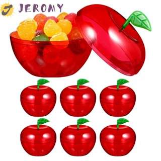 Jeromy กล่องขนมช็อคโกแลต พลาสติก ขนาดเล็ก แบบพกพา พร้อมฝาปิด สีแดง 6 ชิ้น