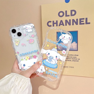 เคสโทรศัพท์มือถือ TPU ปิดด้านหลัง ลาย Cinnamoroll น่ารัก สีพื้น สําหรับ iPhone 15 15 Plus 15 Pro 15 Pro Max 15 Ultra