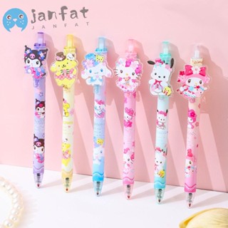 Janfat ปากกาเจล 0.5 ลายการ์ตูนน่ารัก ไม่ซีดจาง สีดํา สําหรับนักเรียน