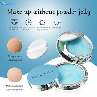 ร้อน! Candy Bella Oil Control Makeup Powder Free Powder Cake Delicate Skin-Friendly Natural Powder Jelly Nude Makeup Lasting Jelly Press-free Powder wine011