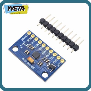 Yveta Gyro โมดูลเซนเซอร์เร่งความเร็ว 3~5V SPI/IIC 9 DOF 9 แกน พลาสติก ขนาดเล็ก ทนทาน สีฟ้า MPU9250 GY-9250 DIY