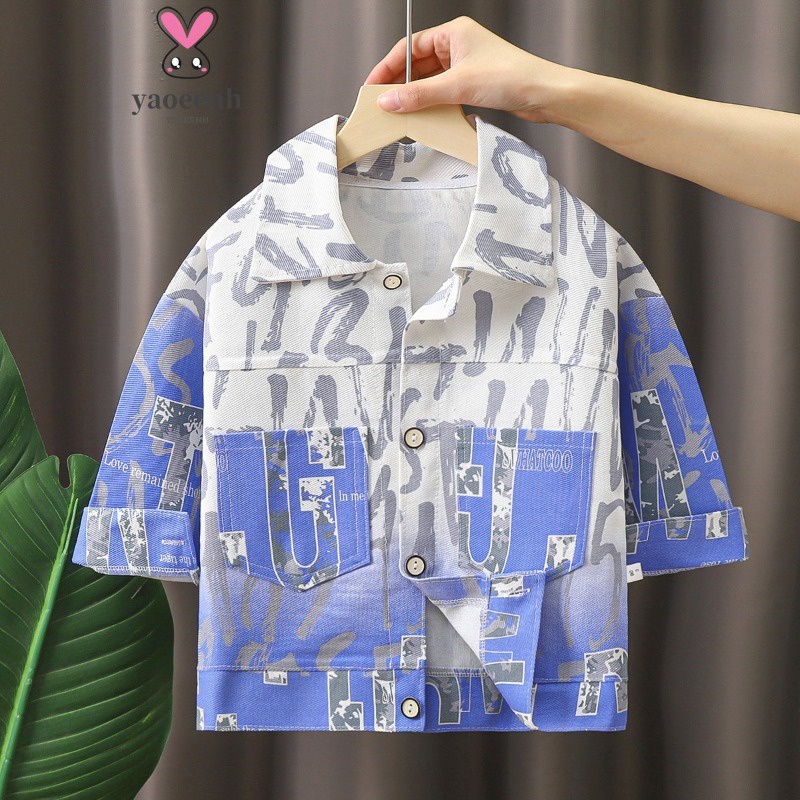 【YAOEENH】เสื้อแจ็กเก็ตยีน แขนยาว ผ้าฝ้ายแท้ ขนาดเล็ก 90-150 ซม. ทรงหลวม สไตล์เกาหลี แฟชั่นฤดูใบไม้ร่วง สําหรับเด็กผู้ชาย และเด็กผู้หญิง พร้อมส่ง