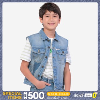 WRANGLER KIDS เสื้อแจ๊คเก็ตเด็กผู้ชาย คอลเลคชั่น Fabric Blocking ทรง SEASONAL รุ่น WK S523BJKTN19 สียีนส์