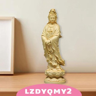 [Lzdyqmy2] รูปปั้นเจ้าแม่กวนอิมแกะสลัก ขนาด 12x3.6 ซม. สําหรับตั้งโต๊ะ ออฟฟิศ เก็บสะสม