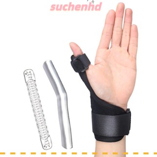 Suchenhd ปลอกสวมนิ้วหัวแม่มือ แถบอลูมิเนียม ผ้า OK เอ็นอักเสบ แถบสปริง สีดํา สายรัดข้อมือพยุงข้อมือ