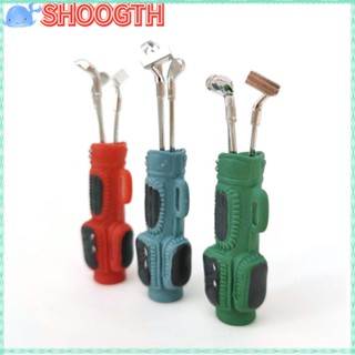 Shoogth ชุดกระเป๋ากอล์ฟจิ๋ว DIY อุปกรณ์เสริม สําหรับตุ๊กตา ของเล่นเด็ก 1 ชุด