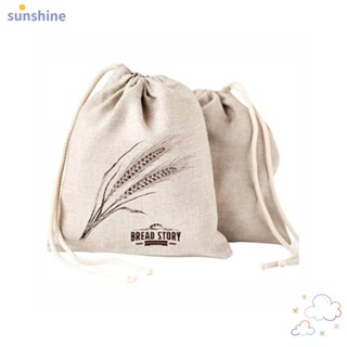 Ssunshine กระเป๋าถือ ผ้าลินิน ขนาด 11x15 นิ้ว ใช้ซ้ําได้ ทําความสะอาดง่าย ทนทาน สําหรับใส่ขนมปัง 2 ชิ้น