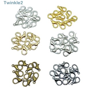 Twinkle ตะขอก้ามปู โลหะผสมสังกะสี น้ําหนักเบา สีบรอนซ์ สีทอง สีเงิน แบบเปลี่ยน สําหรับทําเครื่องประดับ สร้อยข้อมือ DIY 100 ชิ้น