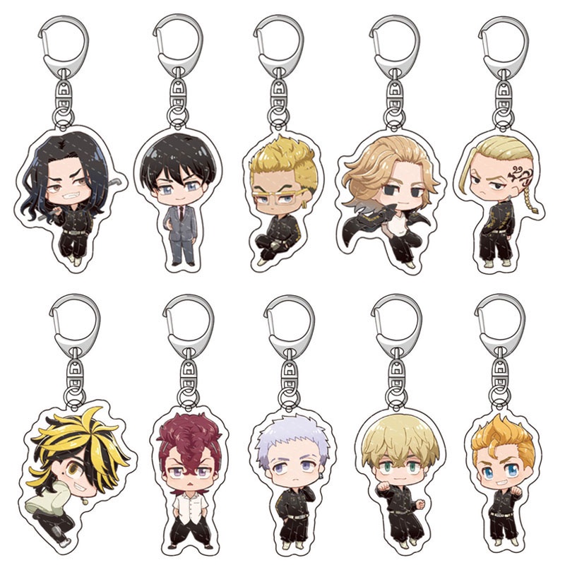 Anime Tokyo Avengers Cosplay Keychain Tokyo Revengers Q Version Manjiro Ken Takemichi Hinata Atsushi