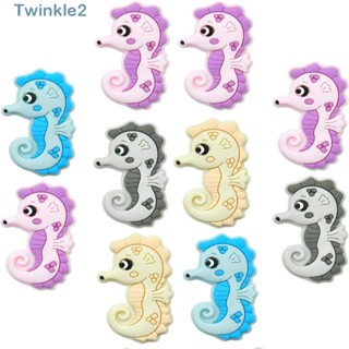 Twinkle ลูกปัดซิลิโคน รูปม้าน้ํา หลากสี 1.41*0.9 นิ้ว สําหรับทําปากกา 10 ชิ้น