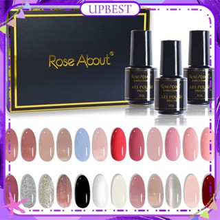 ♕ Rose ประมาณ 6 ขวด/1 ชุดเล็บเจลชุดน้ำแข็งโปร่งใสสี Fine Glitter Phototherapy กาวเล็บสำหรับเล็บ Shop 5ml 6 Designs UPBEST