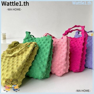 Wttle กระเป๋าถือ กระเป๋าสะพายไหล่ ทรงโท้ท แฮนด์เมด สีแคนดี้ สําหรับสตรี