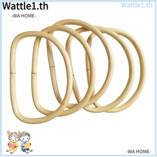 Wttle ด้ามจับไม้ไผ่ ทรงวงรี น้ําหนักเบา DIY สําหรับกระเป๋า งานฝีมือ 2 ชิ้น