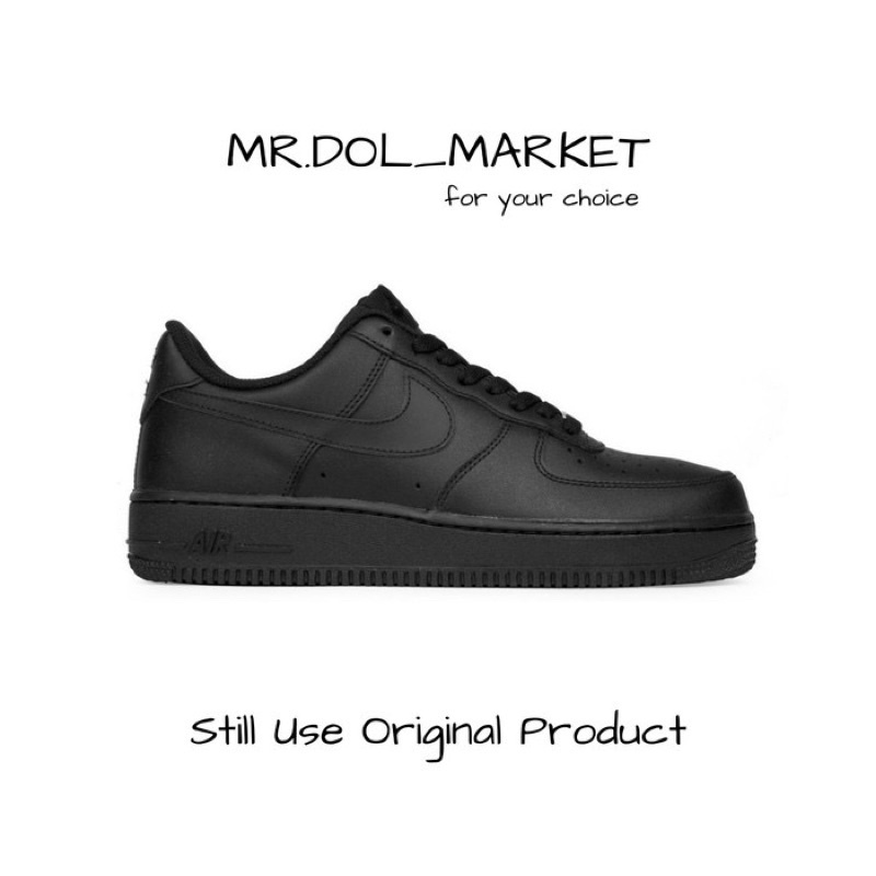 ของแท้ 100% Nike Air Force 1 Triple Black Sneakers