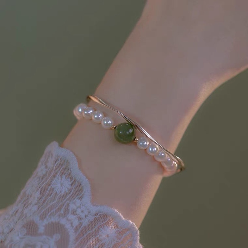 สร้อยข้อมือ ประดับลูกปัดไข่มุก เข้ากับทุกการแต่งกาย สไตล์จีน แฟชั่นฮั่นฝู สําหรับผู้หญิง