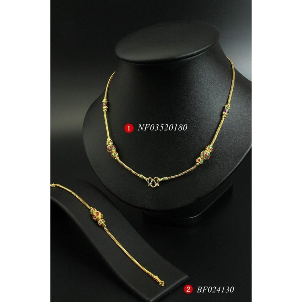 สร้อยคอสี่เสาลงยาสลับสี 2 สลึง 20 นิ้ว NF03520180