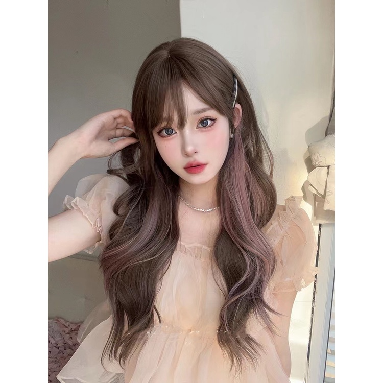 [พร้อมส่ง] วิกผมยาวหยิก คอสเพลย์โลลิต้า สีม่วง ไล่โทนสีน้ําตาล สําหรับผู้ชาย และผู้หญิง
