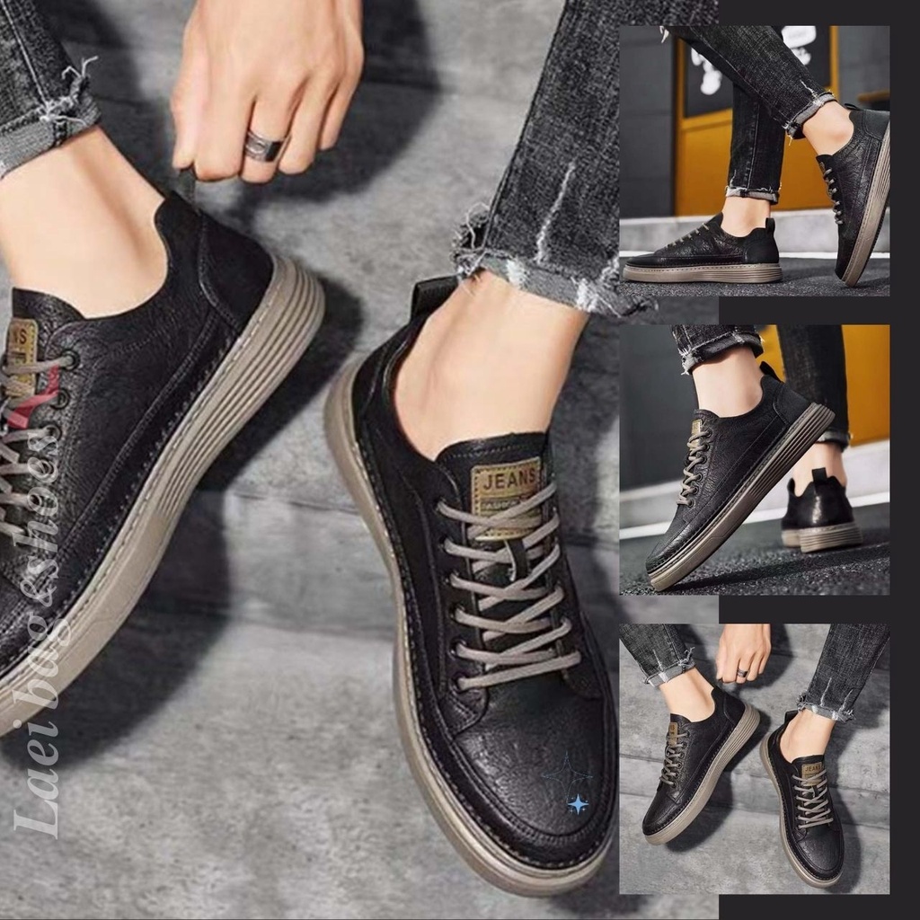 𝑳𝒂𝒆𝒊 𝒃𝒂𝒈&𝒔𝒉𝒐𝒆𝒔 รองเท้าผ้าใบแฟชั่นผู้ชาย เบอร์ 39-44 หนังเทียมนิ่ม