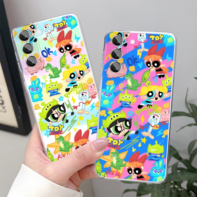เคสโทรศัพท์มือถือแบบนิ่ม TPU ลาย The Powerpuff Girls สําหรับ Samsung S23 FE S24 A15 A25 A35 A55 A54 A34 A24 A14 S20 S22 Plus S21 FE Note 10 Plus 20 Ultra 5G