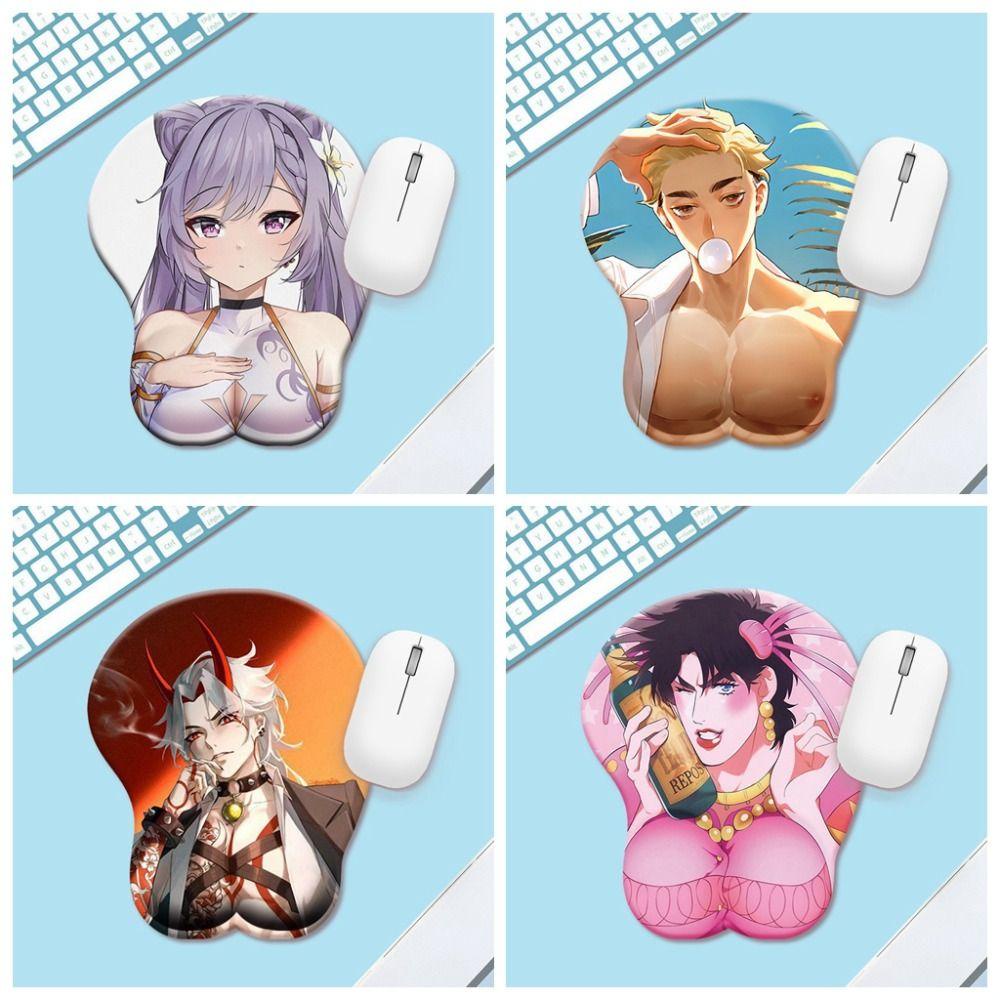 Blazesky Anime 3D Mouse Pad, 3D Stereo Bobo Series 3D Breast Mousepad, Wrist Guard Mouse Pad Beauty Chest Ergonomic สบายข้อมือแล็ปท็อป