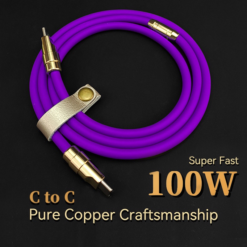 EVA Style 100W สายชาร์จ type c สายชาร์จเร็วมาก ทองแดงบริสุทธิ์ งานฝีมือ ซิลิโคนนุ่ม ส่งข้อมูล USB-C เป็น USB-C สําหรับ iPhone 15 PRO MAX Samsung