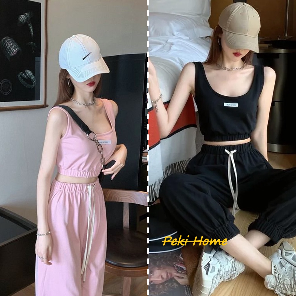 ชุดเซ็ทเเฟชชั่น 3 ชิ้น กางเกงขากว้างเอวสูง
