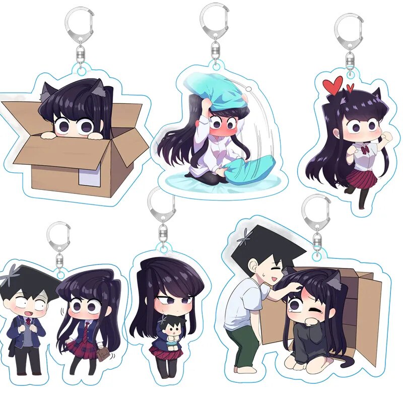 อะนิเมะมังงะพวงกุญแจเทพธิดาแห่งการสื่อสาร Fear Komi Cant Communicate Shoko Komi อะคริลิคกระเป๋าเป้สะ