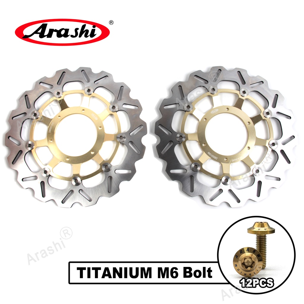 Arashi ดิสก์เบรกหน้ารถจักรยานยนต์ CNC ไทเทเนียม สําหรับ HONDA CBR600RR CB1000R CB1000R-ABS CBR1000RR CB1300F CB1284 CB1300