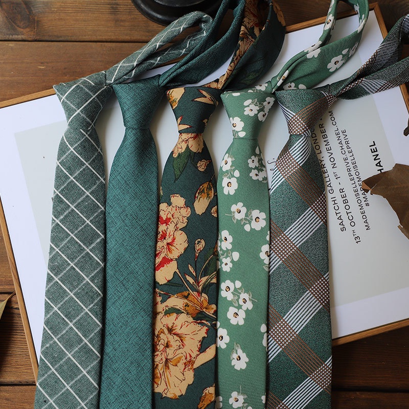 เสื้อเชิ้ตลําลอง ผ้าโพลีเอสเตอร์ พิมพ์ลายทาง สีเขียว สไตล์เกาหลี วินเทจ 6-8 ซม. สําหรับผู้ชาย และผู้หญิง