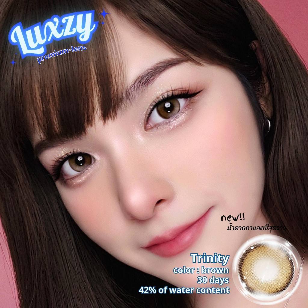 🔥คอนแทคเลนส์✨ขนาดกลาง✨Trinity Gray/Brown/Black (Luxzylens)