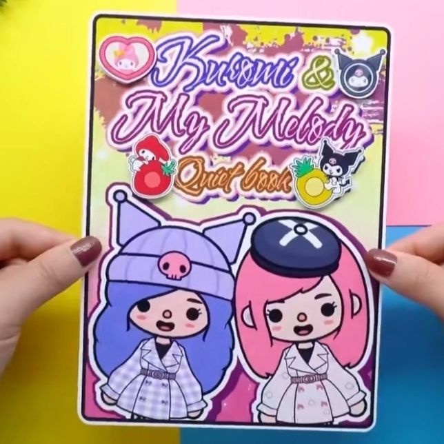 บ้านตุ๊กตากระดาษ] Sanrio Melody and Kuromi House/Girlfriends Cabin Quiet Book ของเล่นเพื่อการศึกษา สําหรับตกแต่งบ้านตุ๊กตา หนังสือแฮนด์เมด  หนังสือ diy ของเล่นถูกๆ  กระดาษแฮนด์เมด คุโรมิ ชินจัง  หนังสือเงียบ คุโรมิ ตุ๊กตากระดาษ ตุ๊กตากระดาษ diy สติ๊กเกอร์