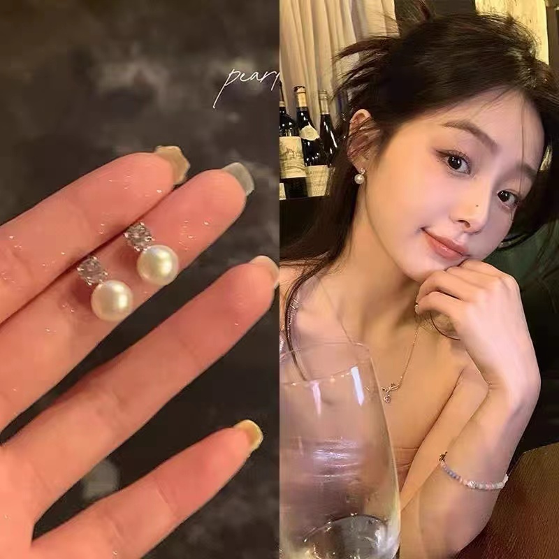 ต่างหูมุก เวอร์มิคูไลท์ อเนกประสงค์ สไตล์เกาหลี ฝรั่งเศส สําหรับผู้หญิง