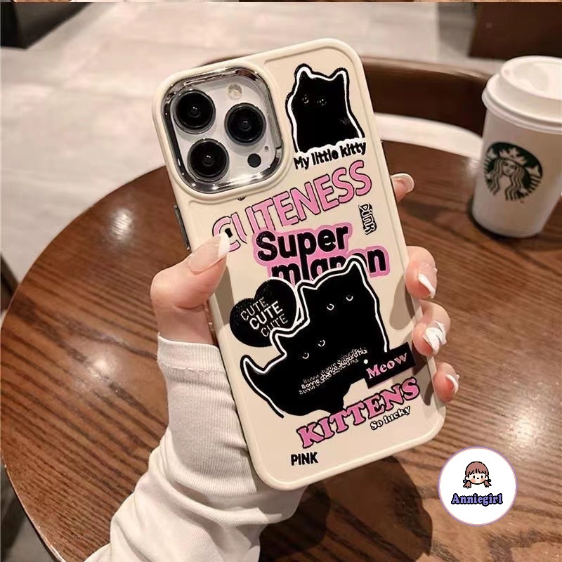 เคสโทรศัพท์มือถือ ซิลิโคนนิ่ม กันกระแทก ลายแมวน่ารัก สไตล์เกาหลี สําหรับ Iphone 11 13 14 Pro Max 12 15 Pro Max XS XR 7 8 Plus