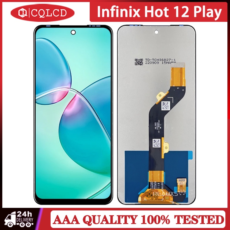 ชุดหน้าจอ Infinix Hot 12 Play NFC X6816 X6816C X6816D LCD เปลี่ยนแอสเซมบลีหน้าจอสัมผัส