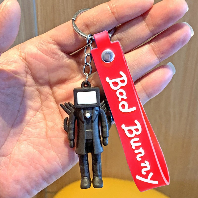 Skibidi พวงกุญแจชักโครก PVC พวงกุญแจ Camara Man สําหรับจี้กระเป๋าเป้สะพายหลัง