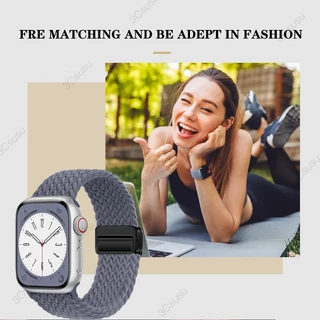 [สต็อกท้องถิ่น] สายนาฬิกาข้อมือไนล่อนถัก สําหรับ Apple Watch 44/40/45/49 มม. 41 มม. 38 มม. iWatch series se 7 3 5 6 8 9 Ultra Ultra2