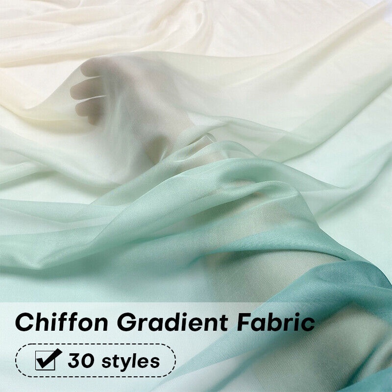 1*1.5m Gradient สีชีฟองผ้าสําหรับ DIY เย็บชุดเต้นรํา Hanfu ผ้าพันคอเครื่องแต่งกาย