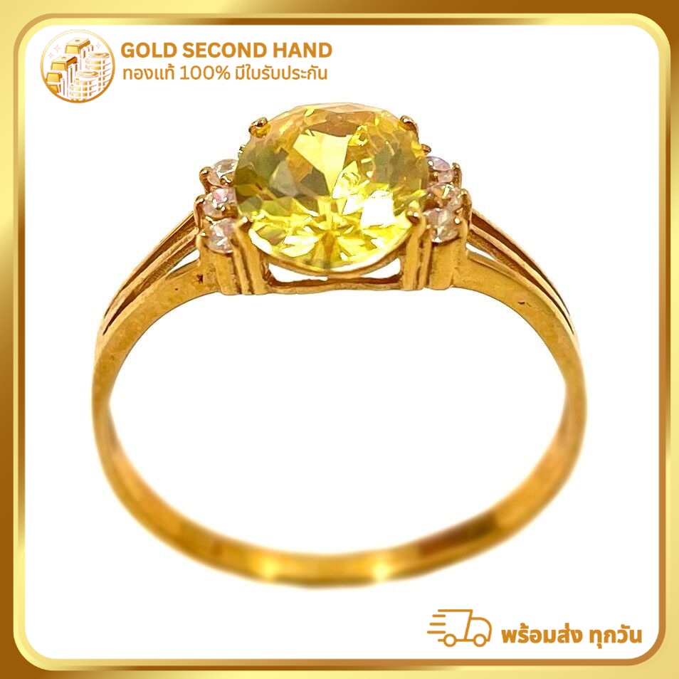 แหวนพลอยทองคำแท้ 90% (หนัก 2.0 กรัม  มีใบรับประกันจากทางร้านทอง) R01/11/2023 .14