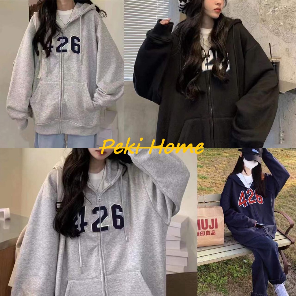 พร้อมส่ง เสื้อกันหนาวเเขนยาวสีพื้นสไตล์เกาหลี