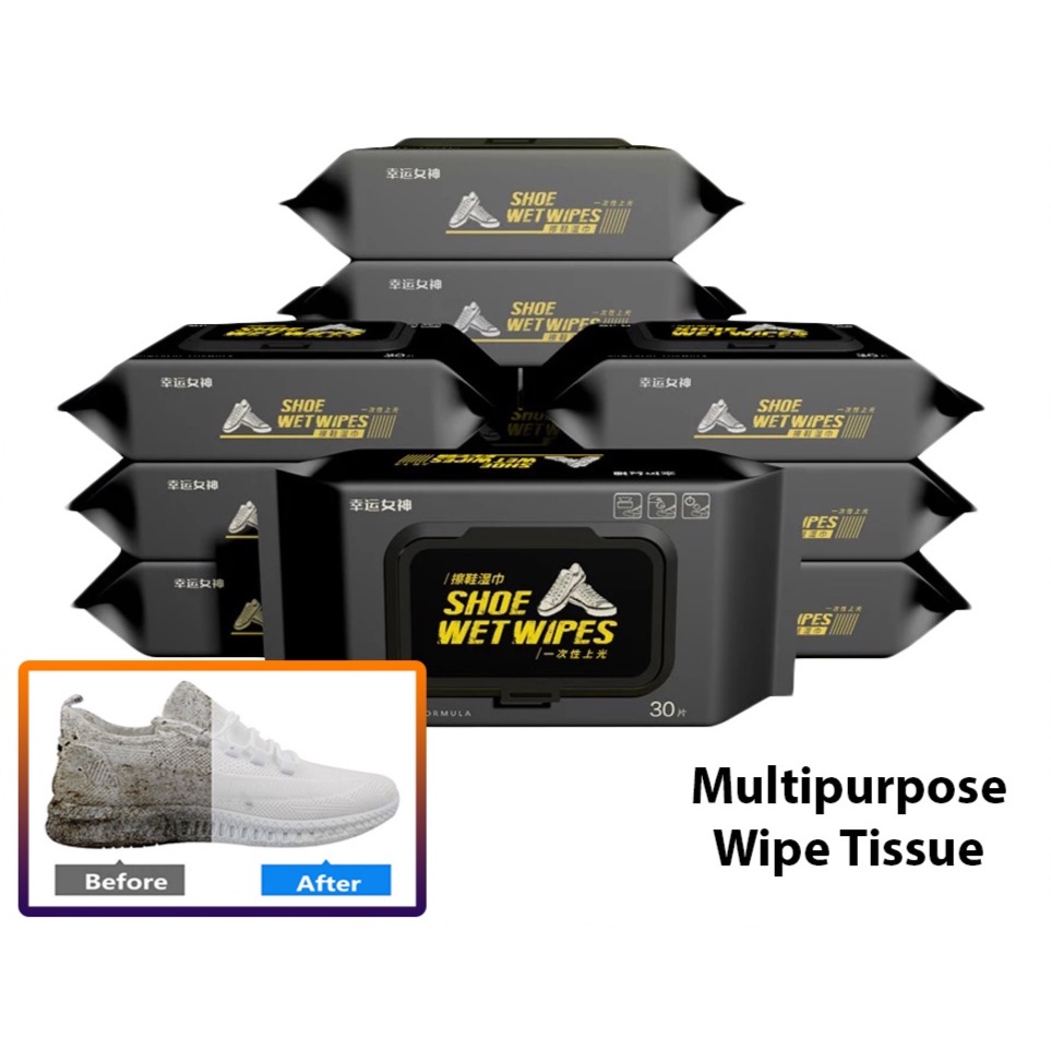 12/30/80ชิ้น--รองเท้าทําความสะอาดเนื้อเยื่อเปียกอย่างรวดเร็วผ้าเช็ดทําความสะอาดรองเท้าผ้าใบดูแลรองเท
