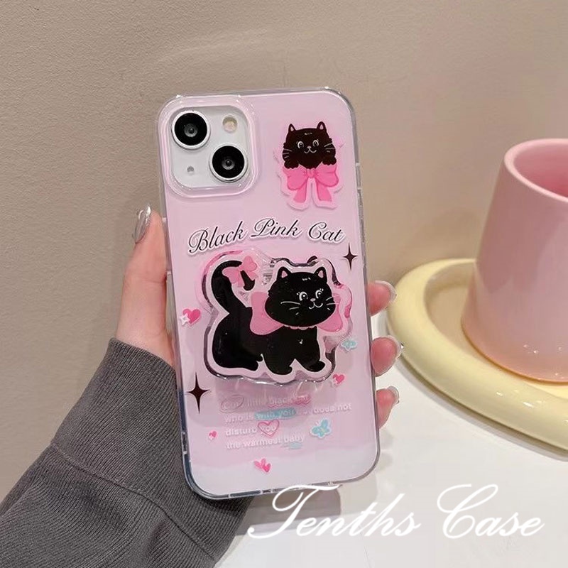 เคสโทรศัพท์มือถือ ลายการ์ตูนแมวน่ารัก พร้อมขาตั้ง สําหรับ OPPO A18 A78 A57 A77s A76 A96 A95 A93 A74 A55 A54 A16k A15 A53 A33 A32 A31 A9 A5s A3s Reno 7Z 5 A94 A92 A52