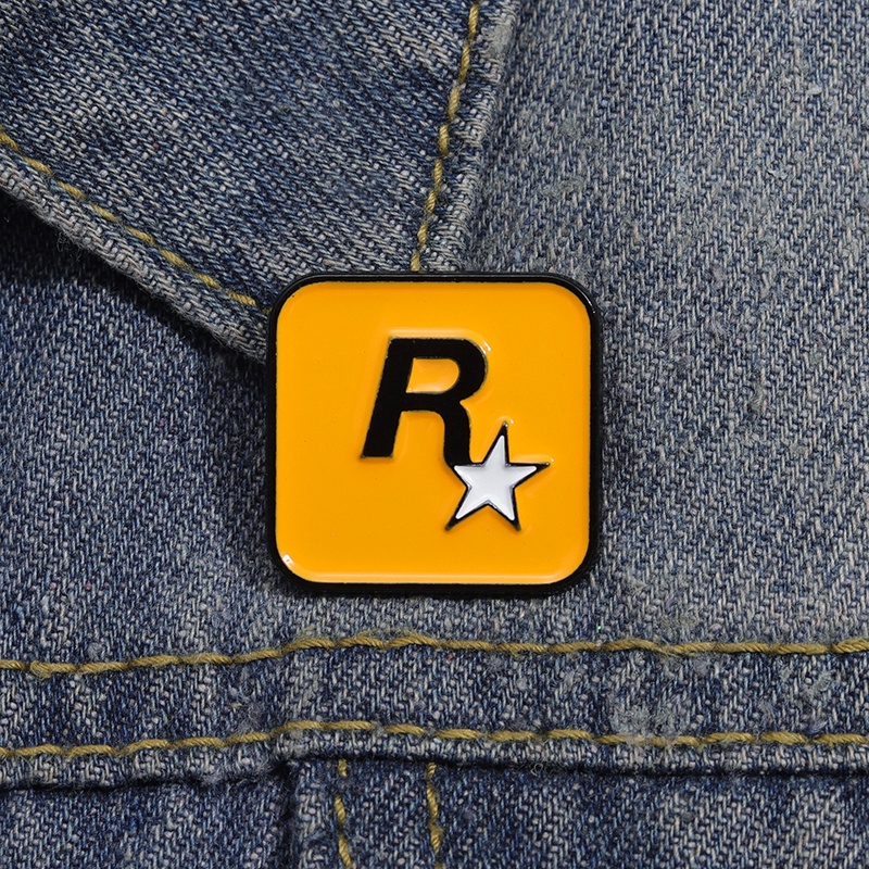 R เข็มกลัดโลหะ รูปดาว GTA และ RDR2 เครื่องประดับ ของขวัญ สําหรับเพื่อน