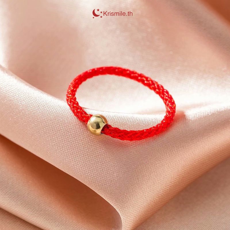 COD ราคาถูกที่สุดแหวนชนิดเชือกถัก โชคดี สีดำสีแดงเลือกสีได้ โลหะผสม คู่รักผู้ชายและผู้หญิง-Krismile.th ราคา ถูกที่สุด ดีลบีเคเค แกลเลอรีภาพที่ 3