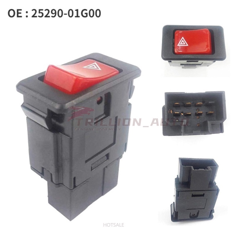 【ของแท้】สวิตช์เตือนฉุกเฉินรถยนต์ สําหรับ Nissan 25290-01G00