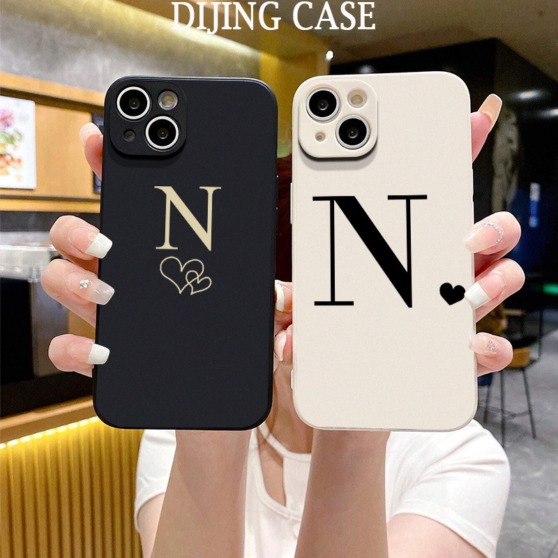 เคสโทรศัพท์มือถือ ลายตัวอักษร Love N DIJINGCASE สร้างสรรค์ สําหรับ iPhone15 iPhone14promax 13Pro 11Pro 12mini 8plus7 6s xr xsmax