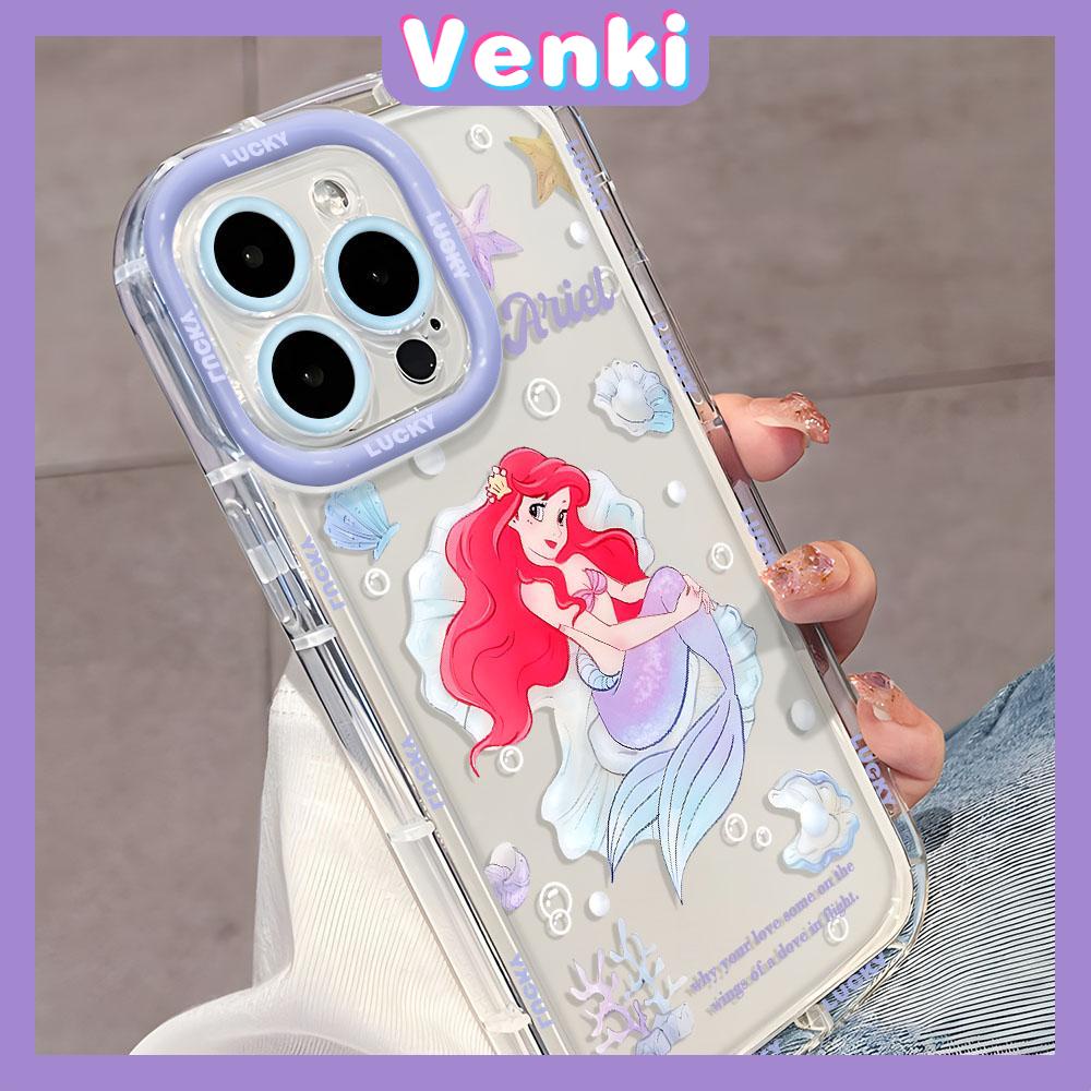 VENKI - เคส iPhone 11 สดใสเงาใสถุงลมนิรภัยกันกระแทกนุ่ม TPU เจ้าหญิงผมสีแดงเข้ากันได้กับ iPhone 15 14 PRO MAX 13 12 11 XR XS MAX 7 8 PLUS